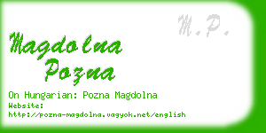 magdolna pozna business card